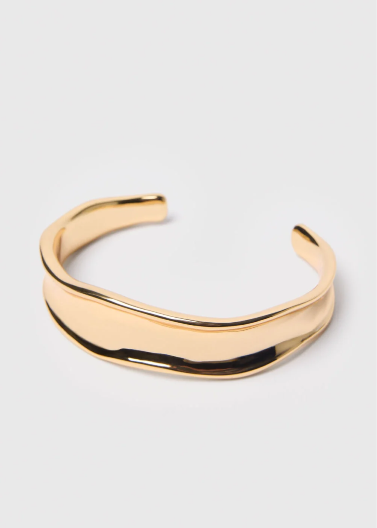 Gold Chunky Irregular Cuff Bangle