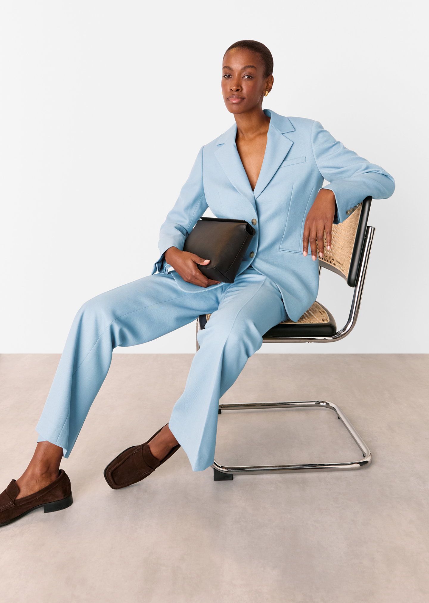 Blue Wool Blend Tailored Coord