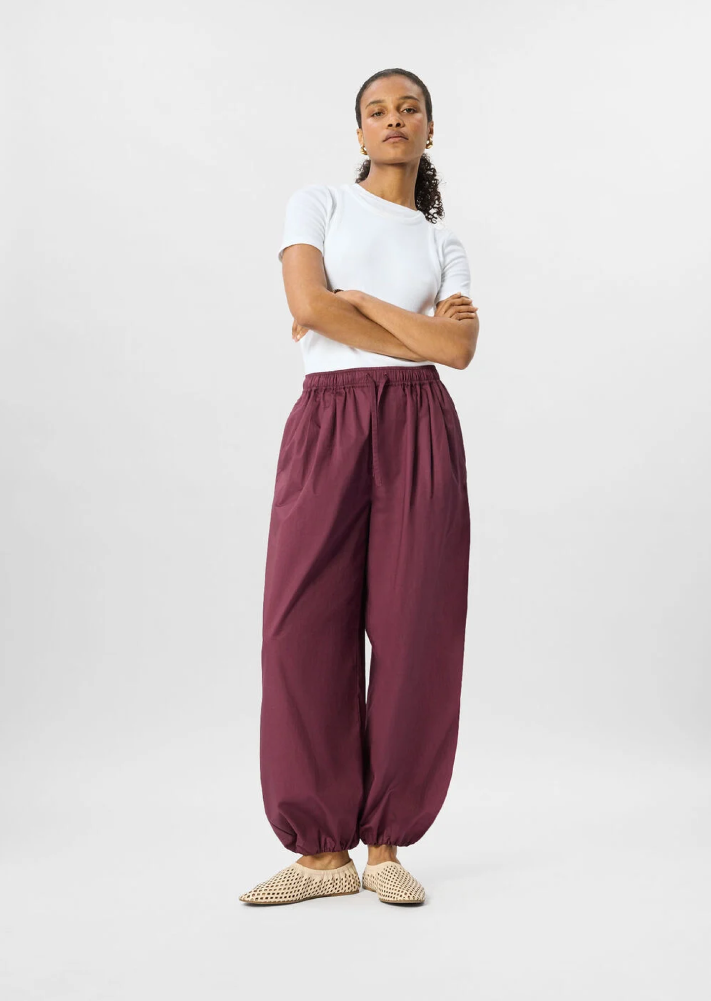 Fig Cotton Balloon Trouser