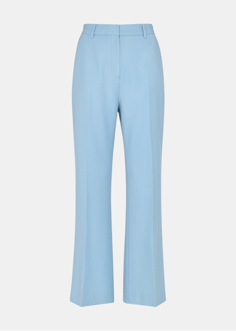 Blue Wool Blend Tailored Trouser