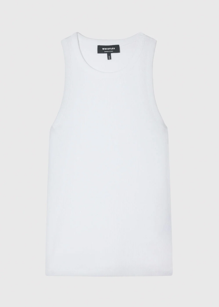 White Classic Ribbed Vest