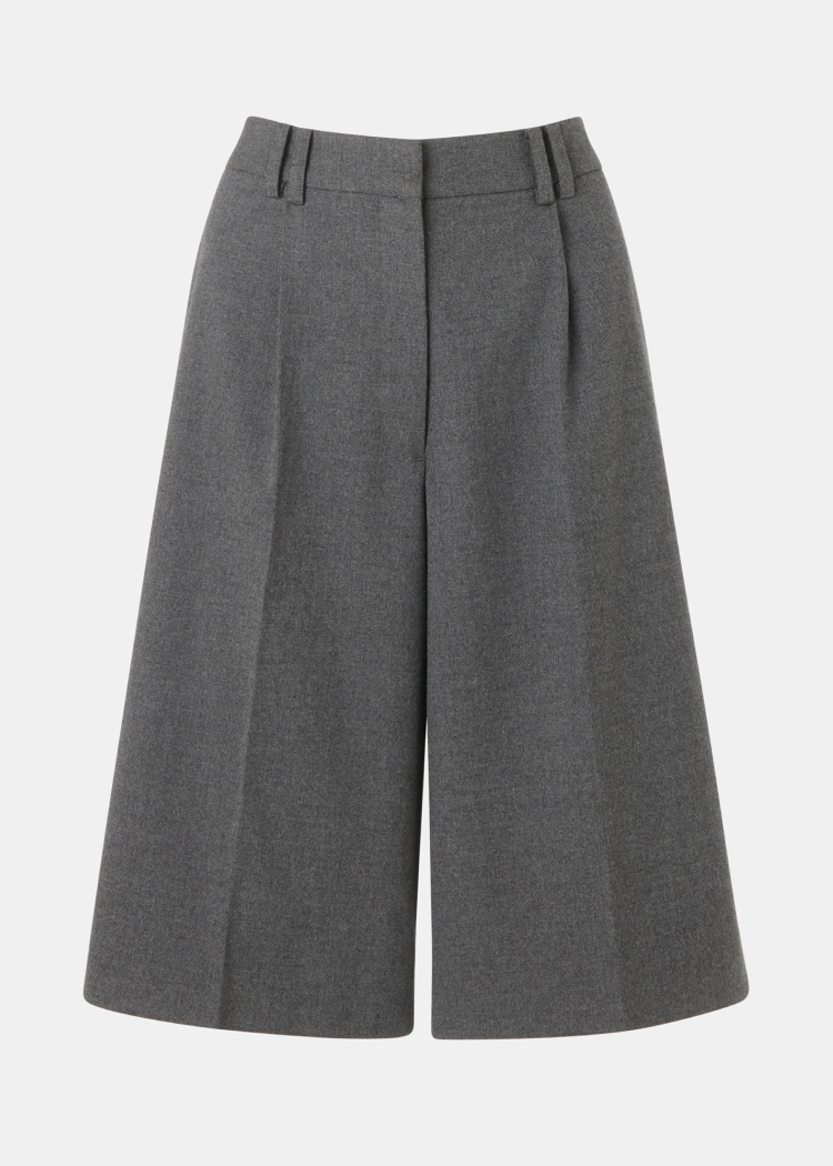 Grey Formal Pleat Front City Short