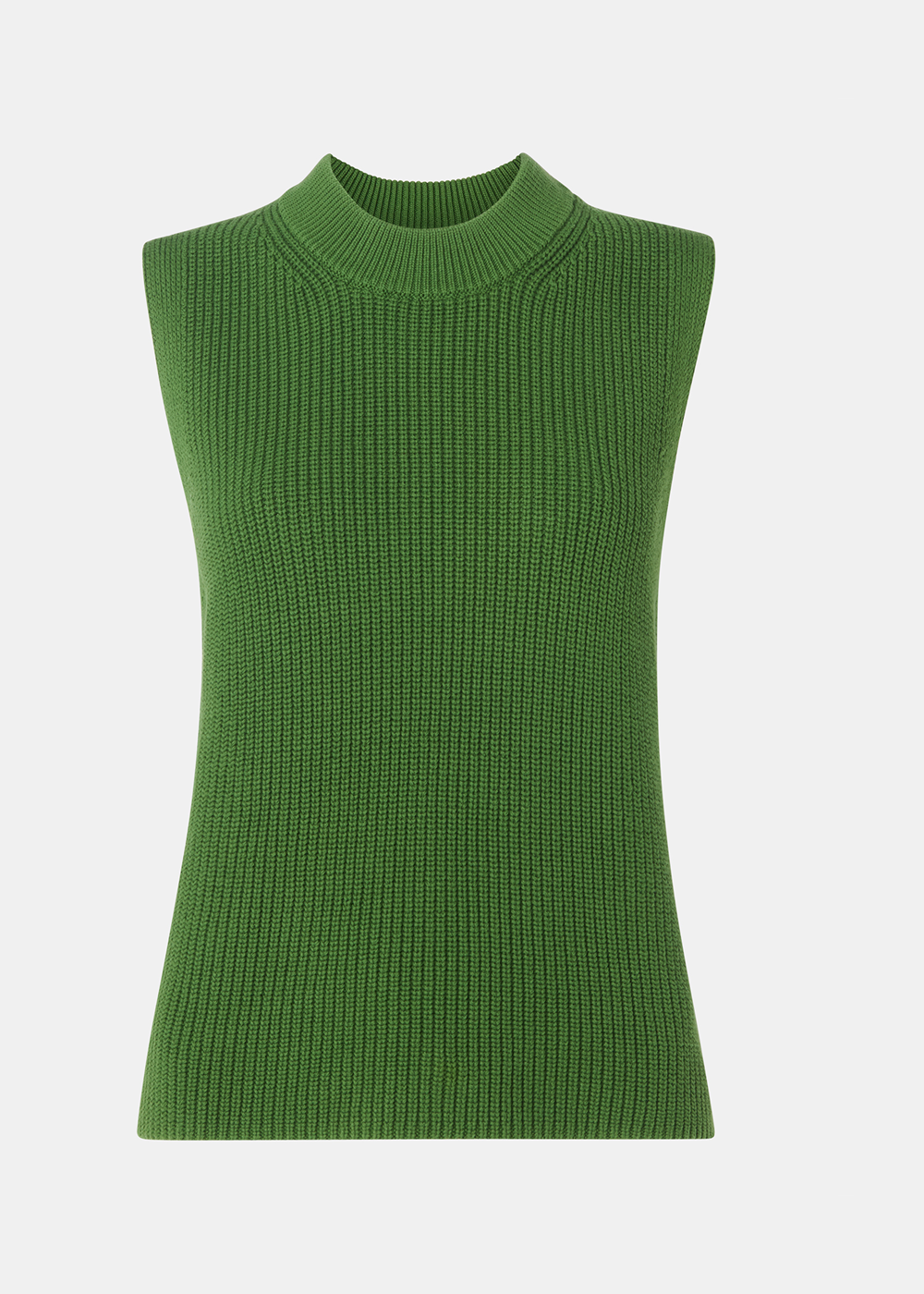 Green Cotton Back Detail Ribbed Tank