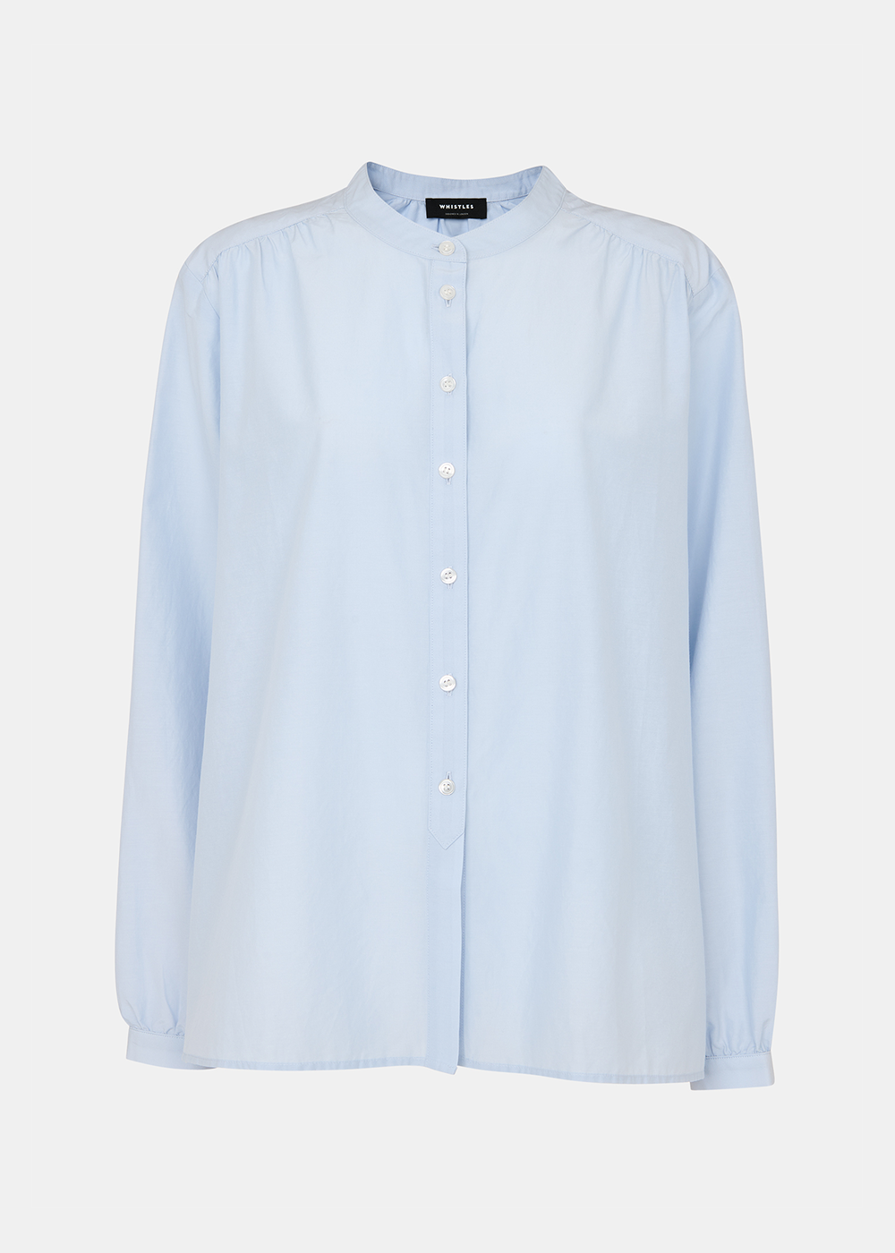 Pale Blue Silk Cotton Trapeze Shirt