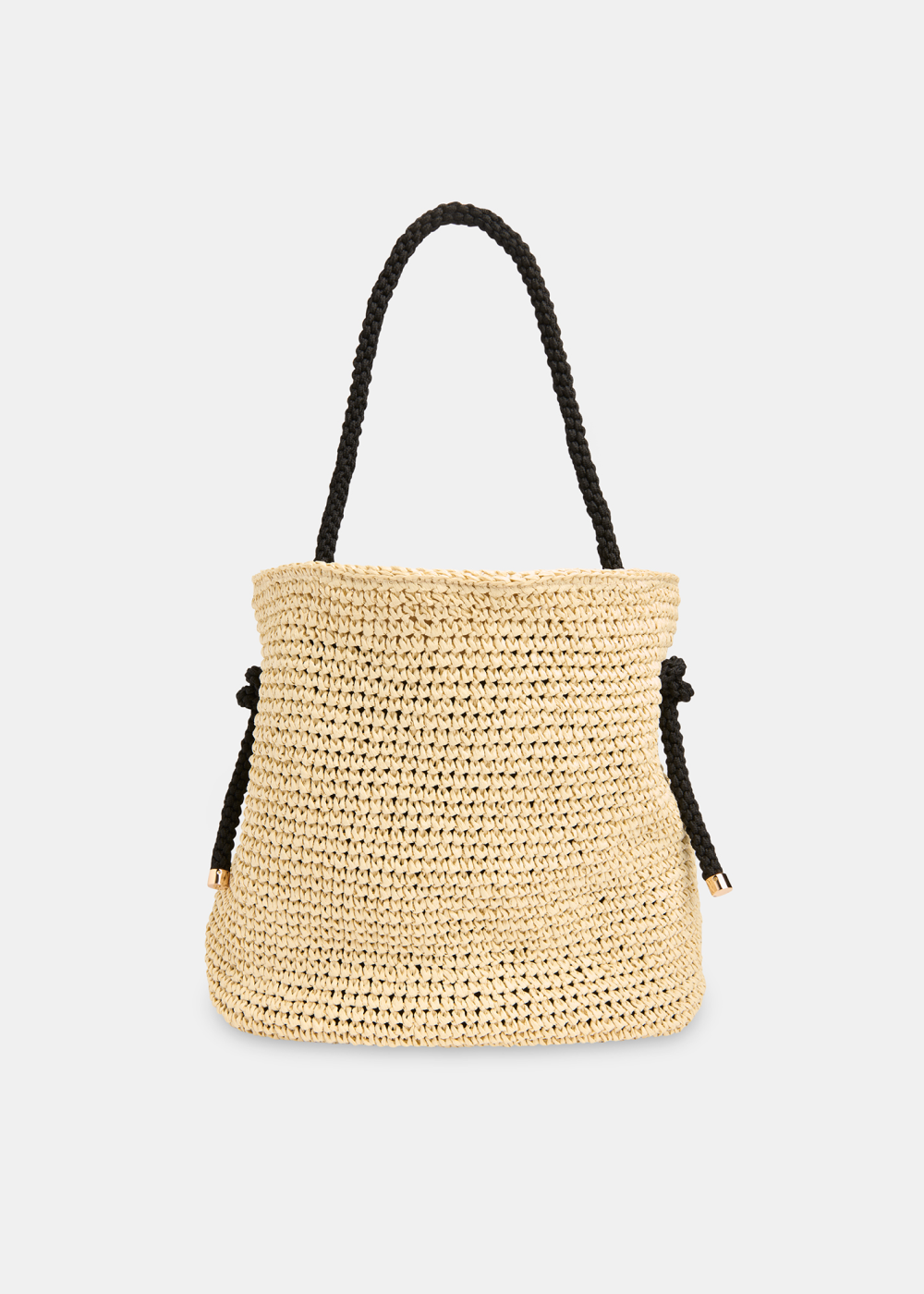 Neutral Attie Rope Handle Straw Tote