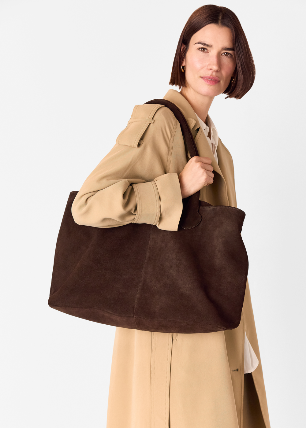 Chocolate Leandra Suede Tote Bag