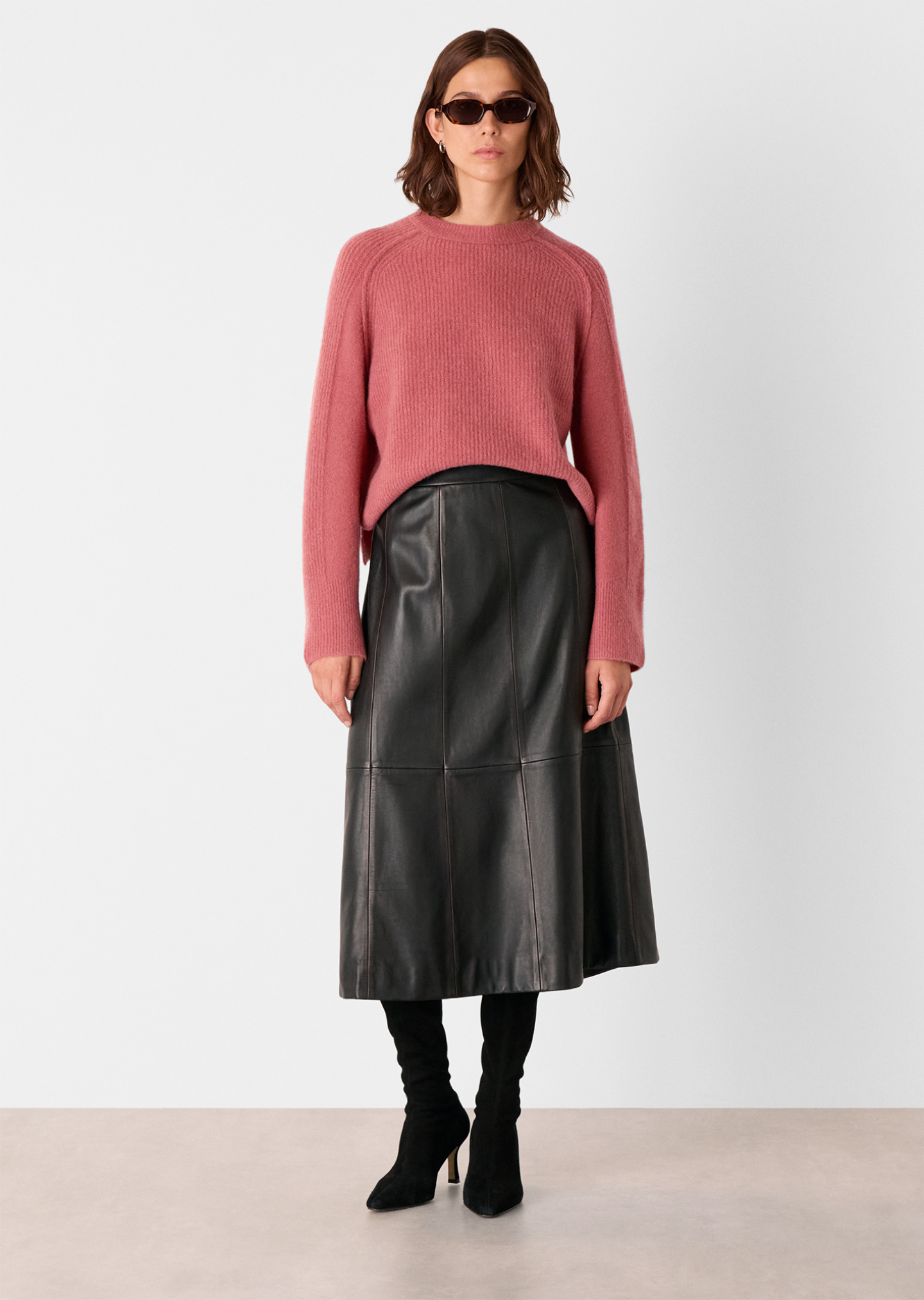 Rose Aria Wool Mix Crew Knit