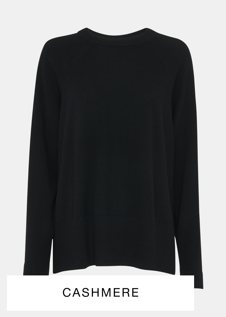Black Ultimate Cashmere Crew Neck