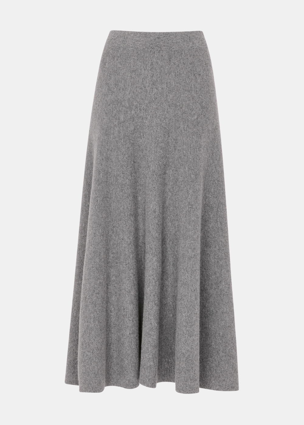 Grey Knitted Midi SKirt