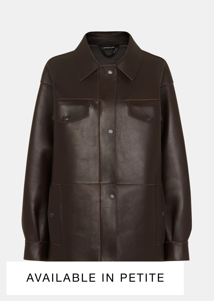 Brown Clean Bonded Leather Jacket