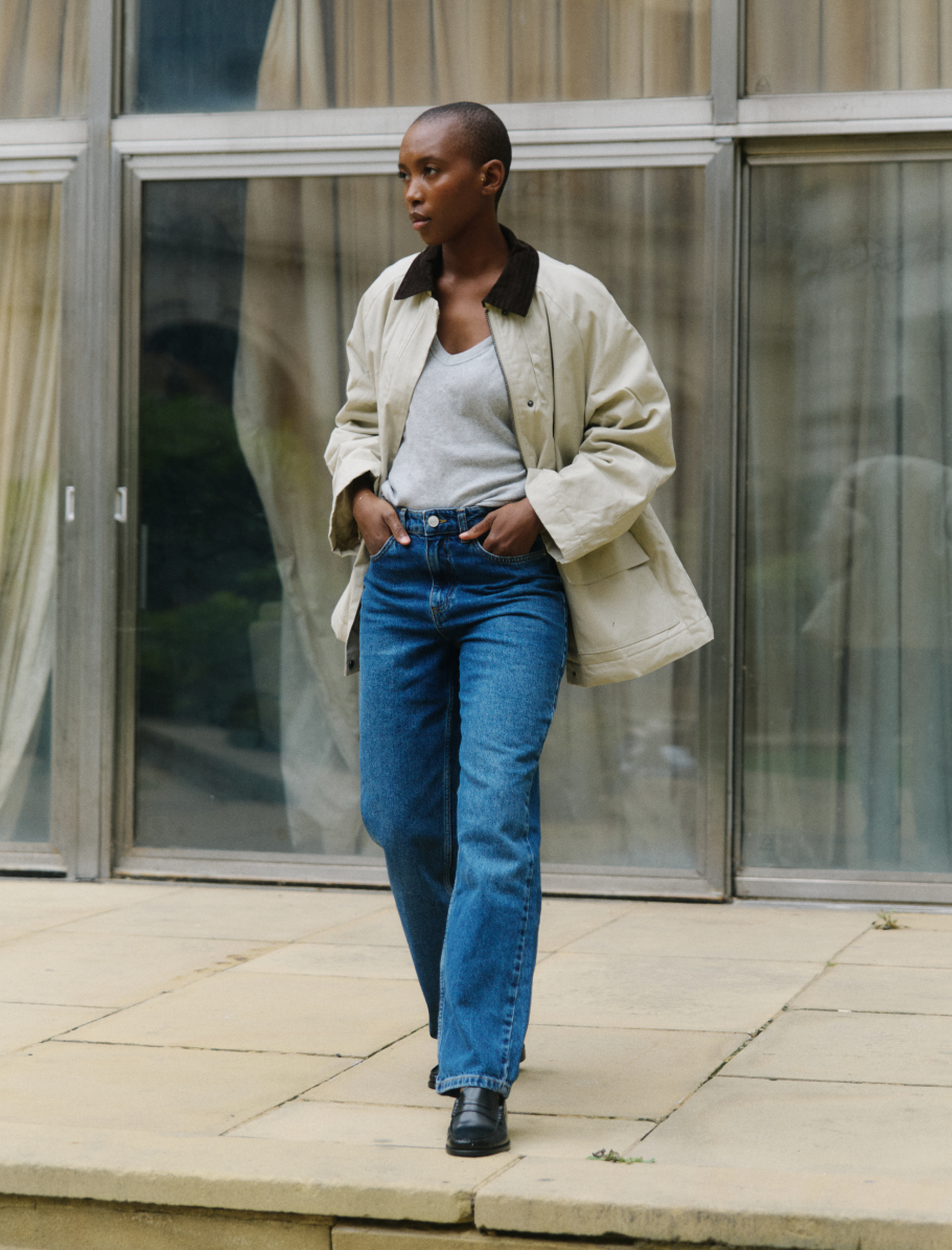 Neutral Fern Waxed Barn Jacket