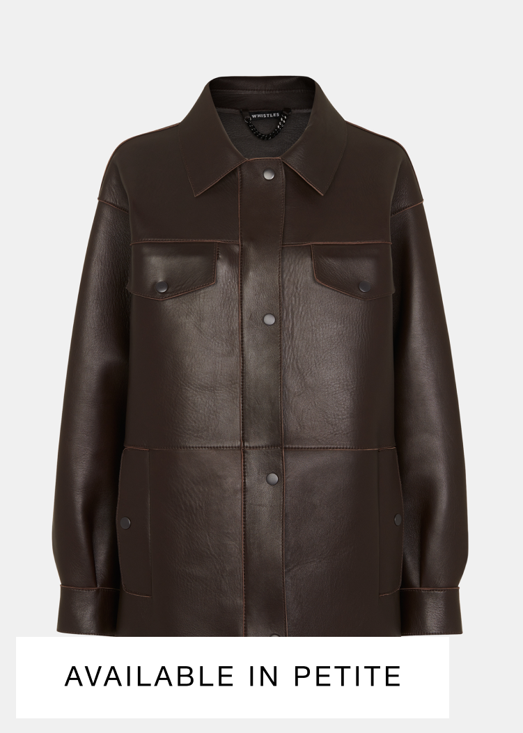 Brown Clean Bonded Leather Jacket