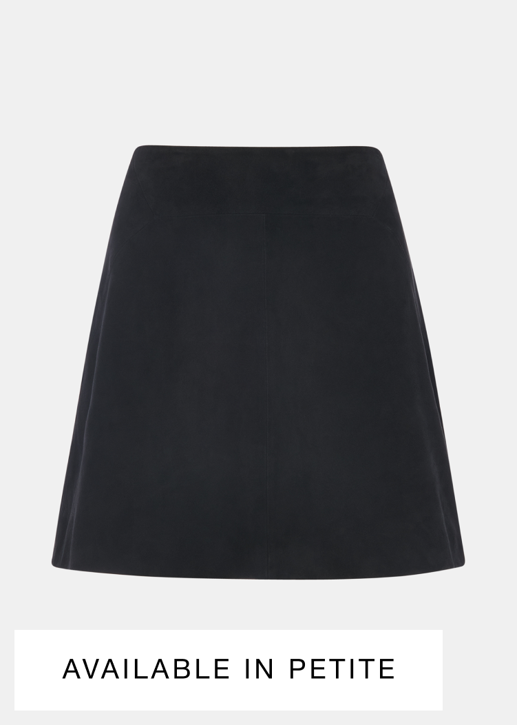 Black Suede A Line Skirt