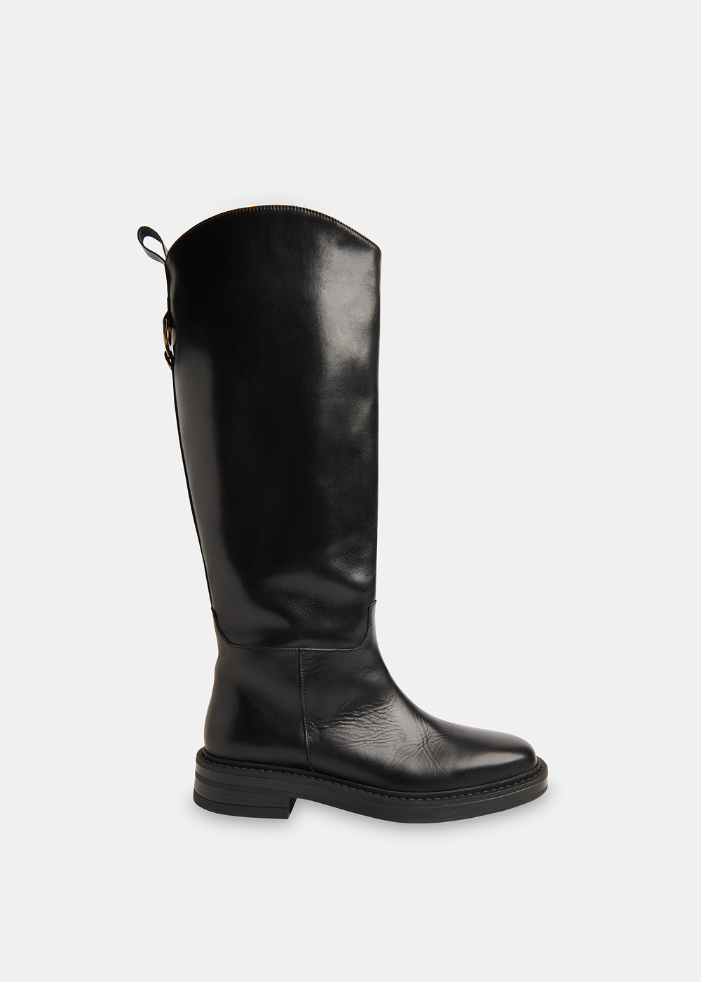 Black Knee High Riding Boot