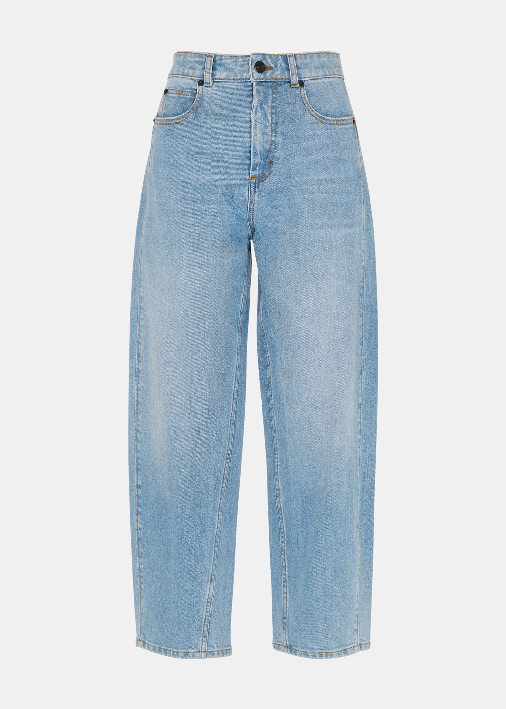 Light Wash Stretch Barrel Leg Jean