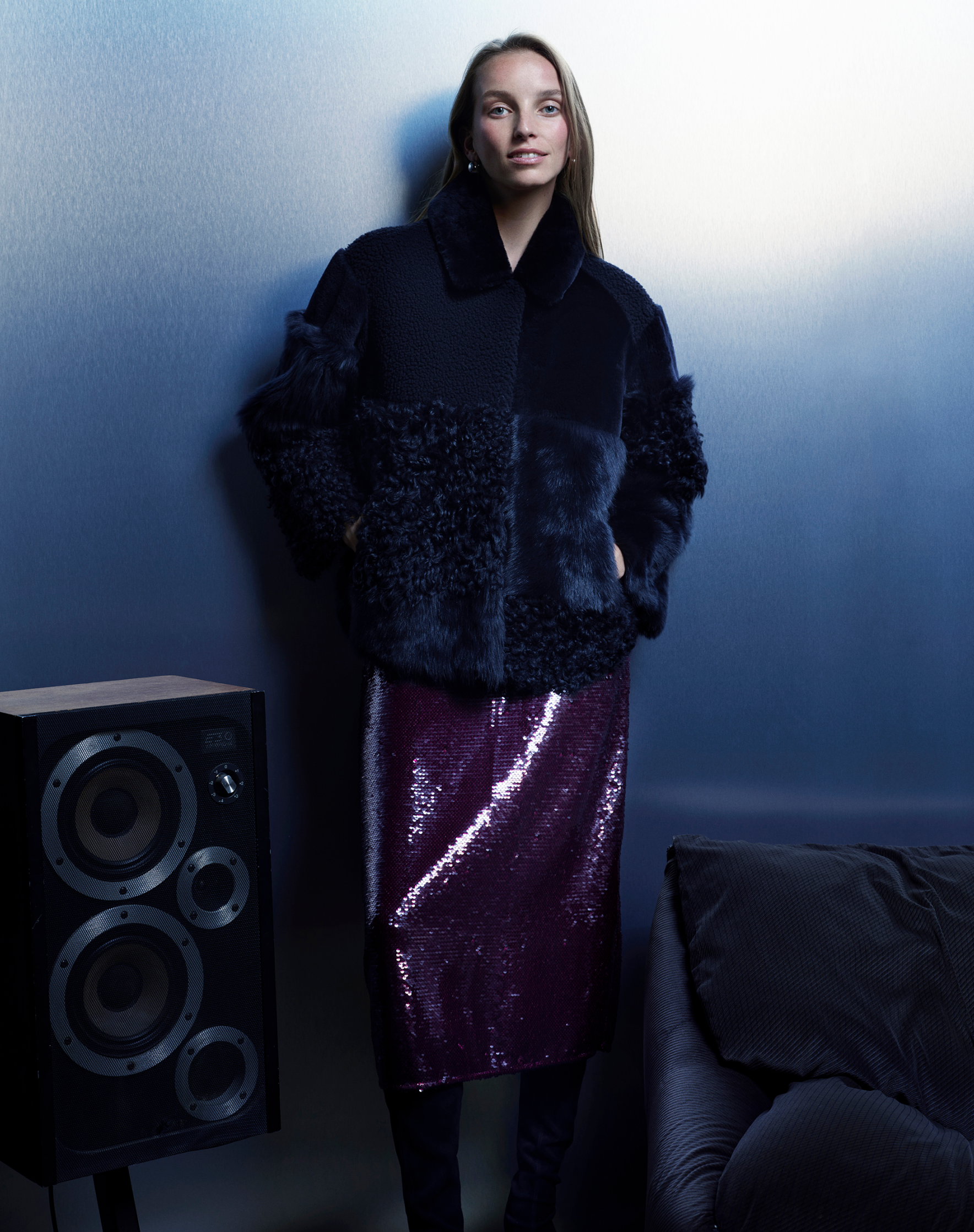 Merlot Sequin Midi Skirt