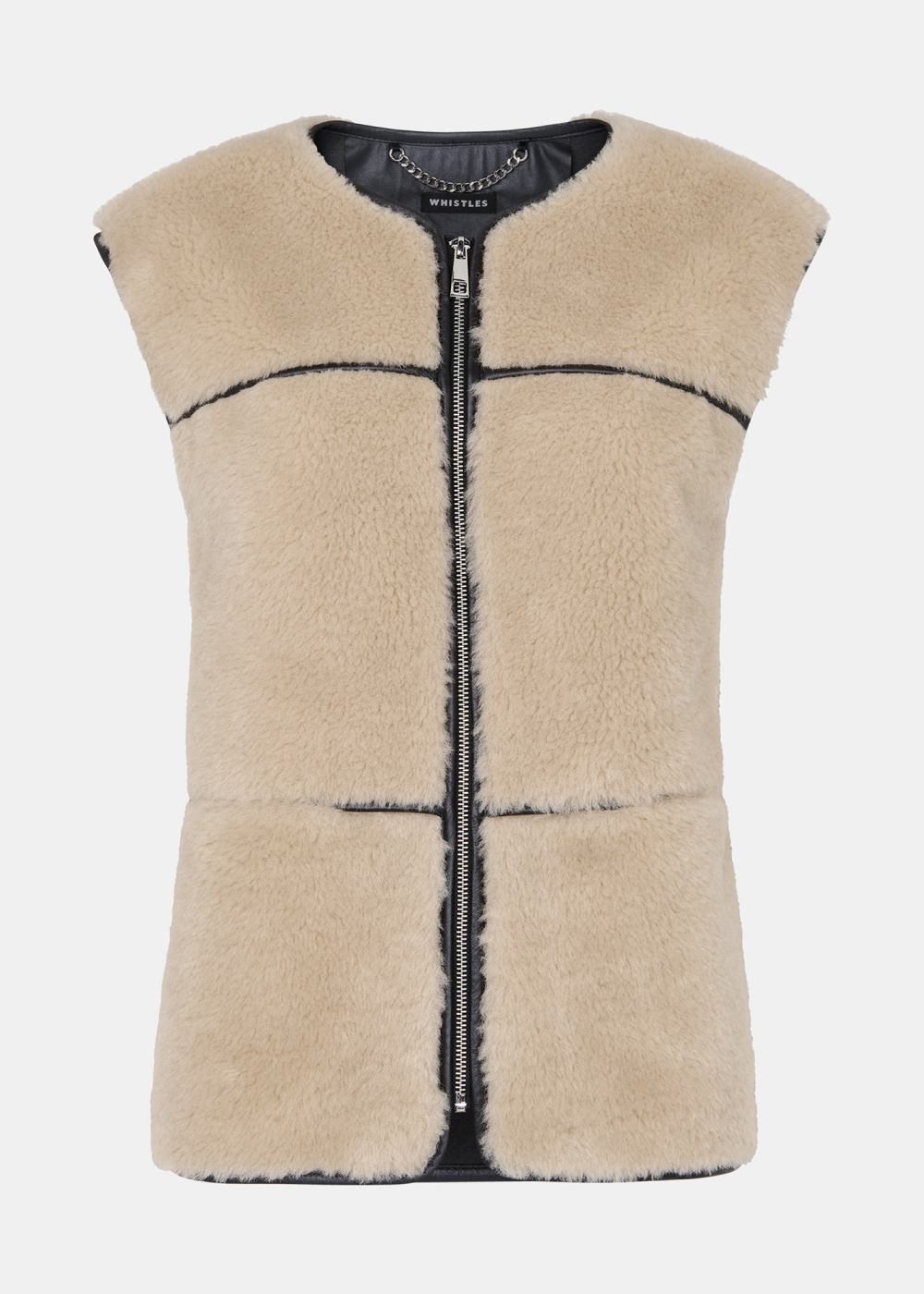 Neutral Rowena Faux Fur Waistcoat