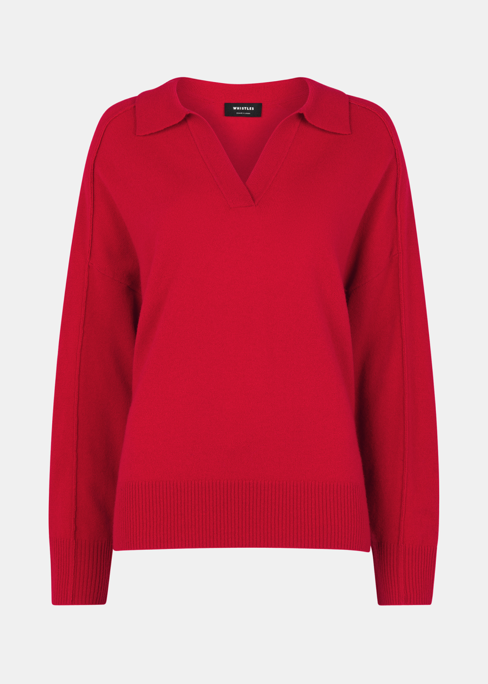 Red Wool Collar Neck Knit