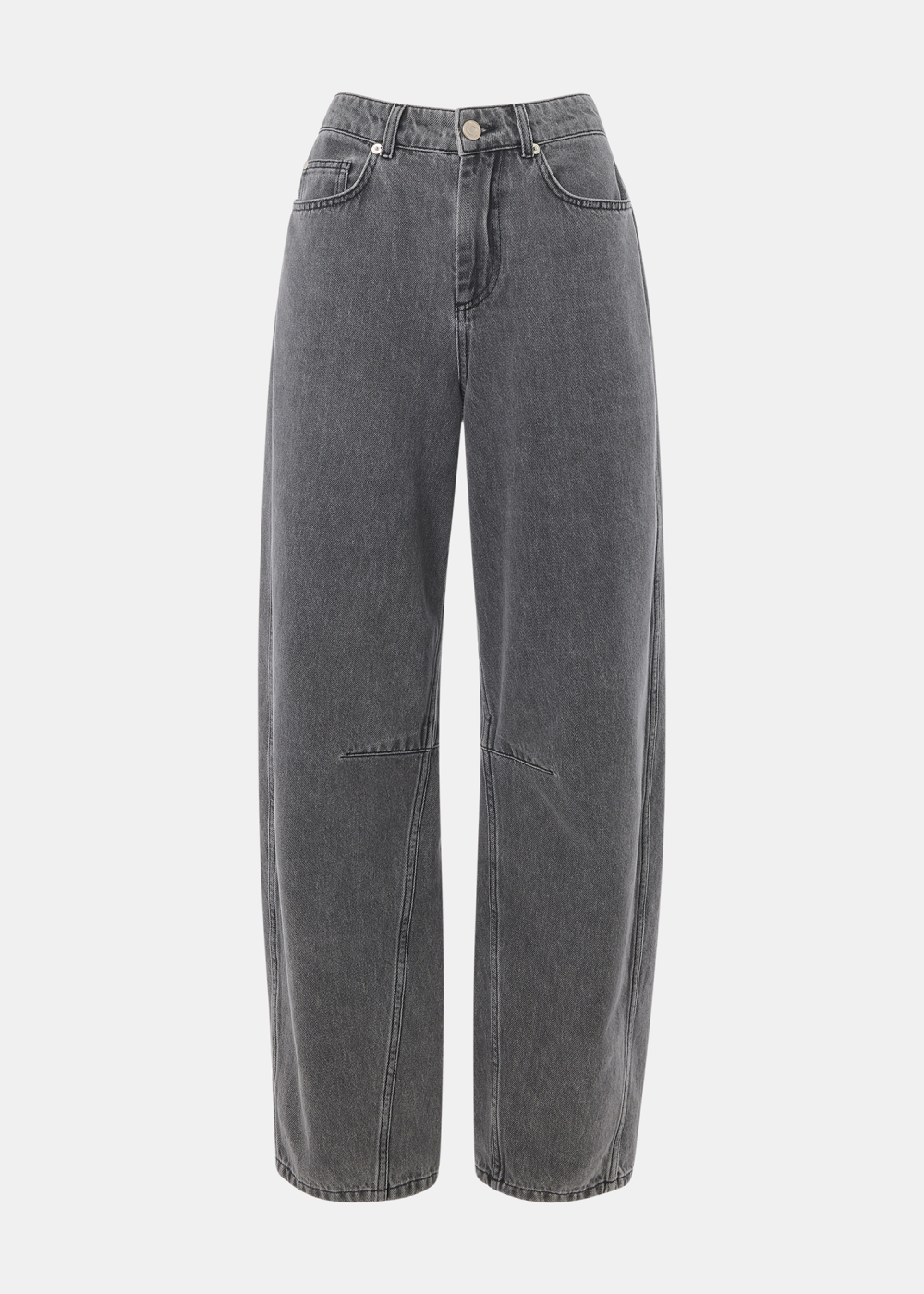 Grey Horseshoe Barrel Leg Jean