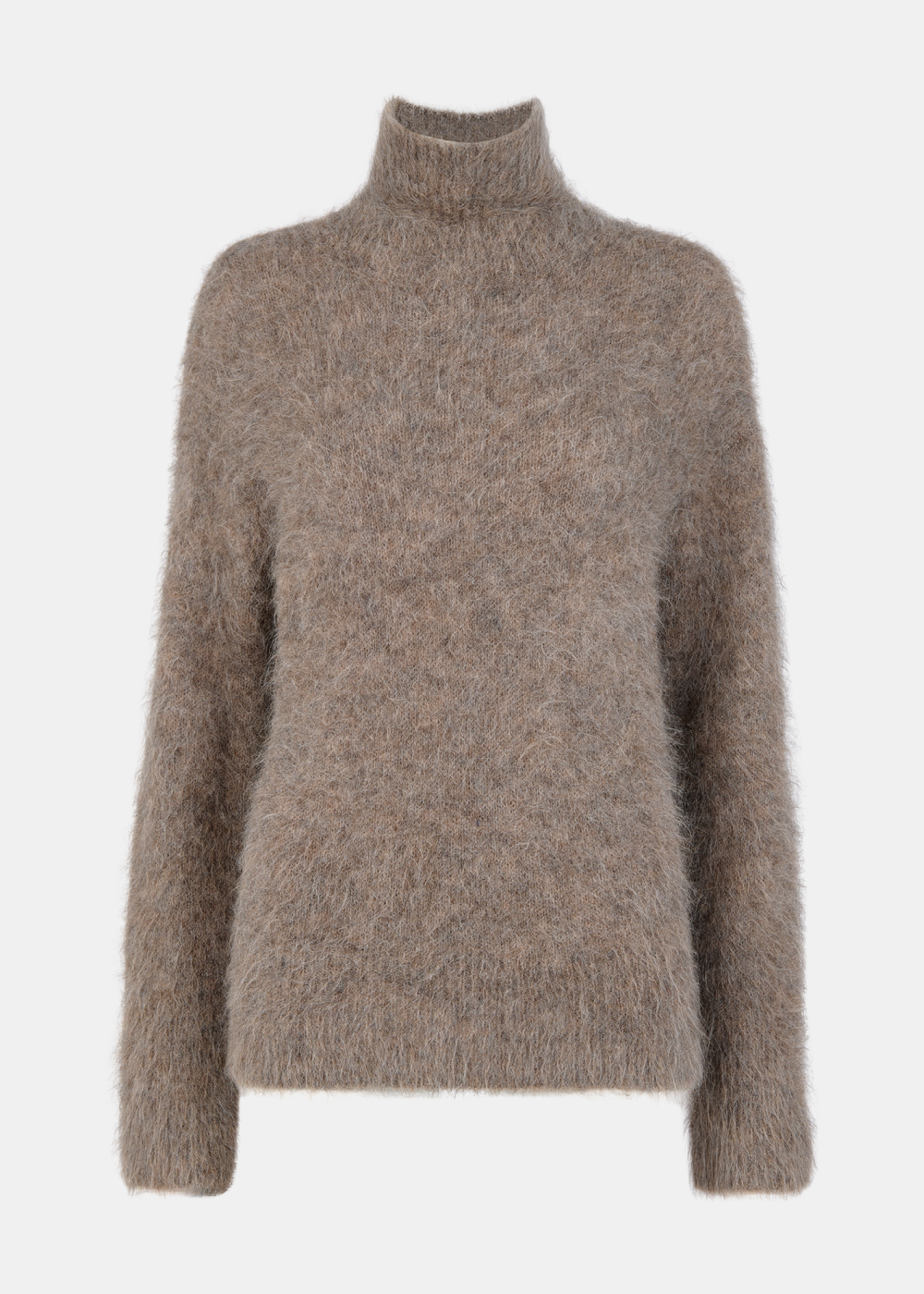 Neutral Alpaca Blend Funnel Knit