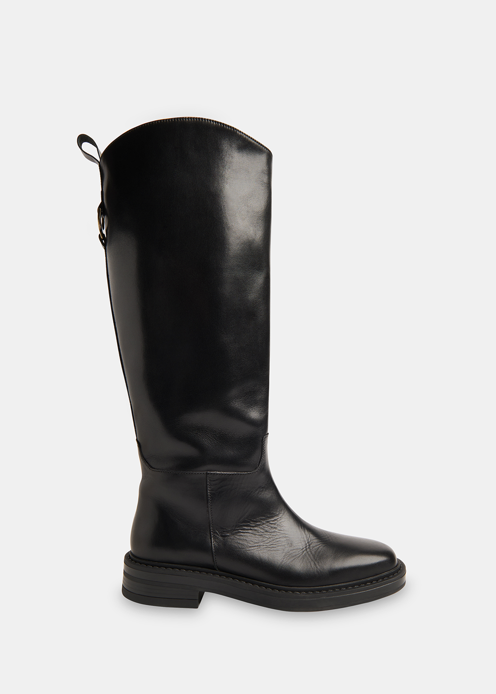 Black Knee High Riding Boot