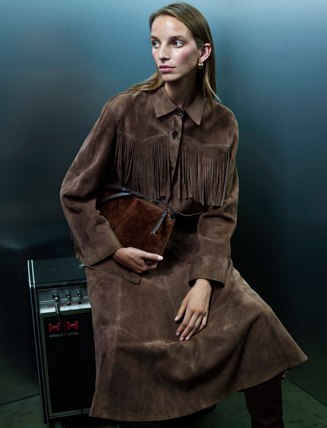 Taupe Tassel Suede Jacket