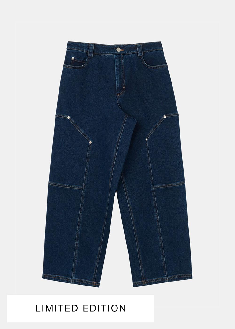 Dark Denim Barrel Mid Rise Trouser