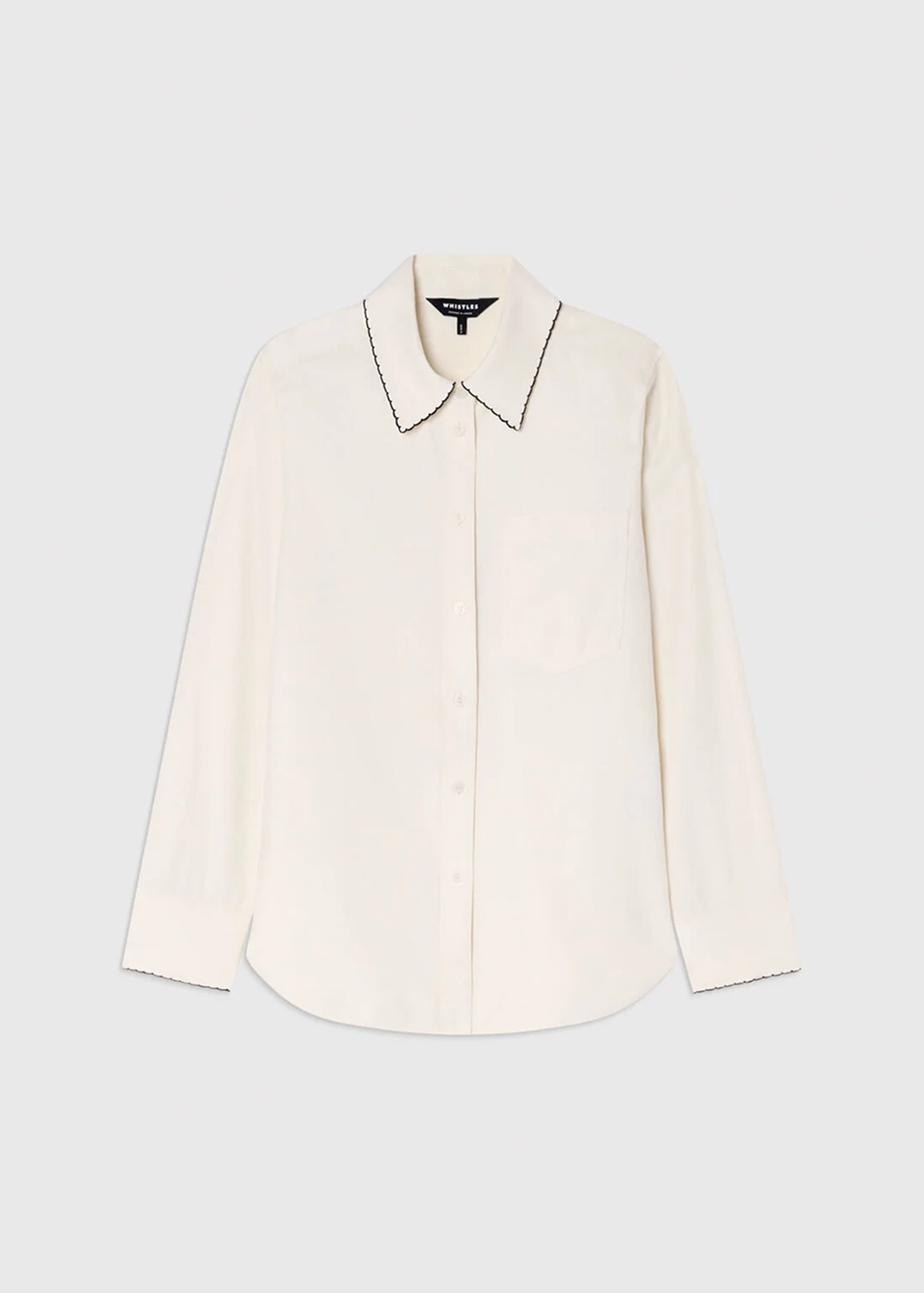 Ivory Embroidered Collar Shirt