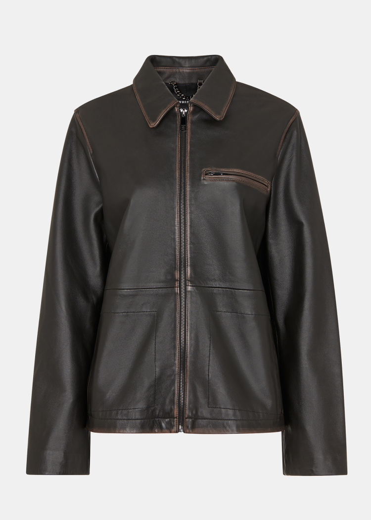 Kate Burnished Leather Jacket
