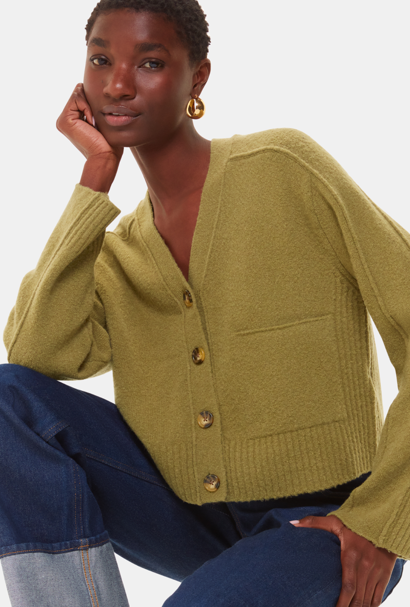Wool Mix Pocket Cardigan