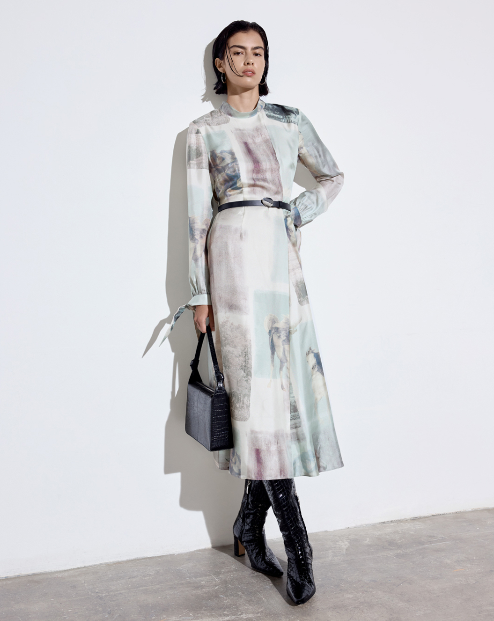 Wild Horse Print Silk Dress