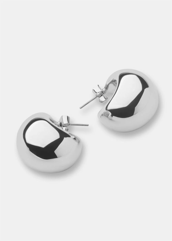 Silver Chunky Curved Stud Earring