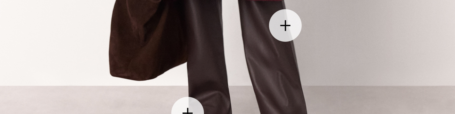 Chocolate Flat Front Leather Trousers