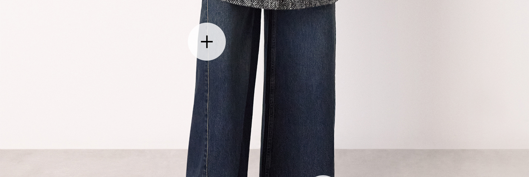 Dark Denim Panel Wide Leg Jean