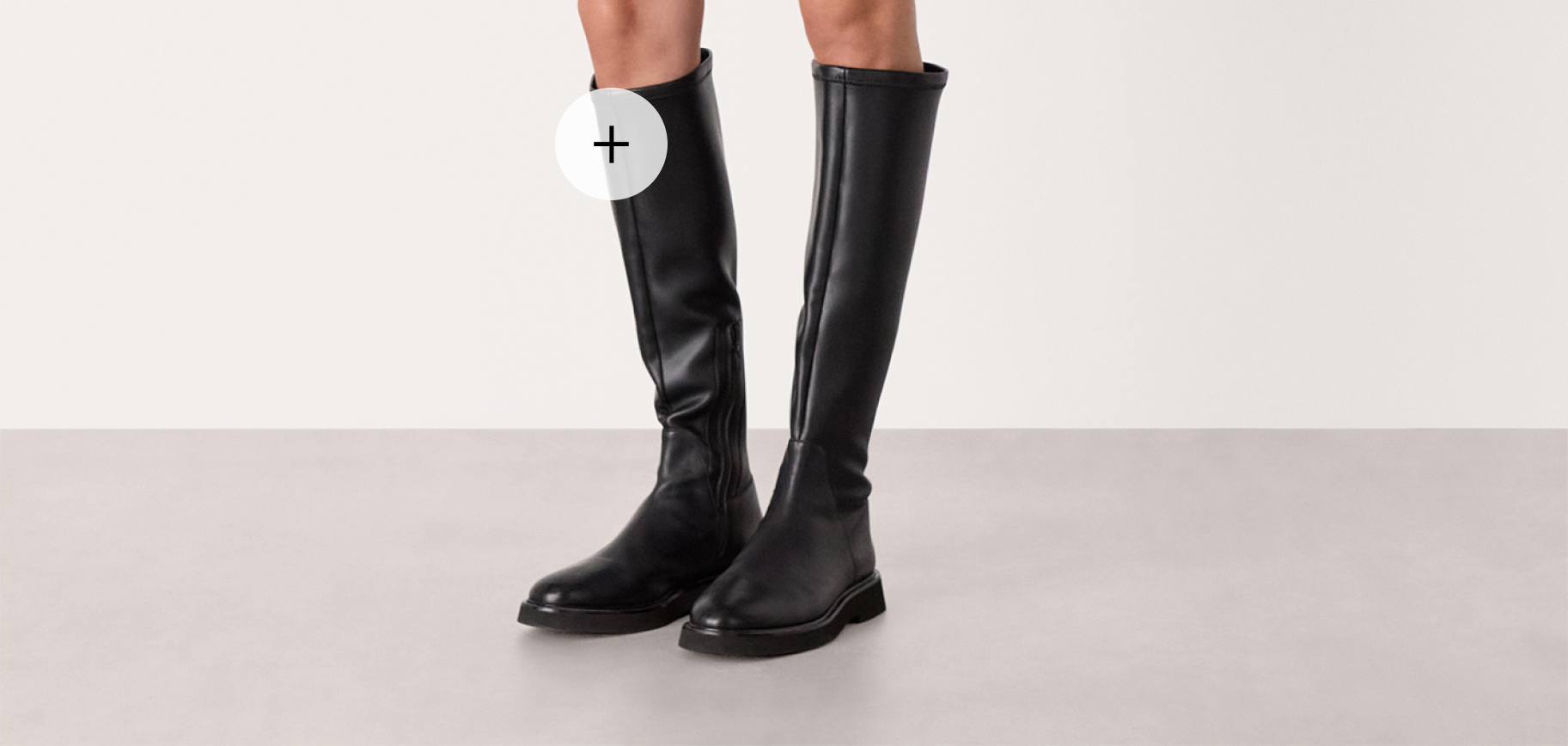 Black Quin Stretch Knee High Boot