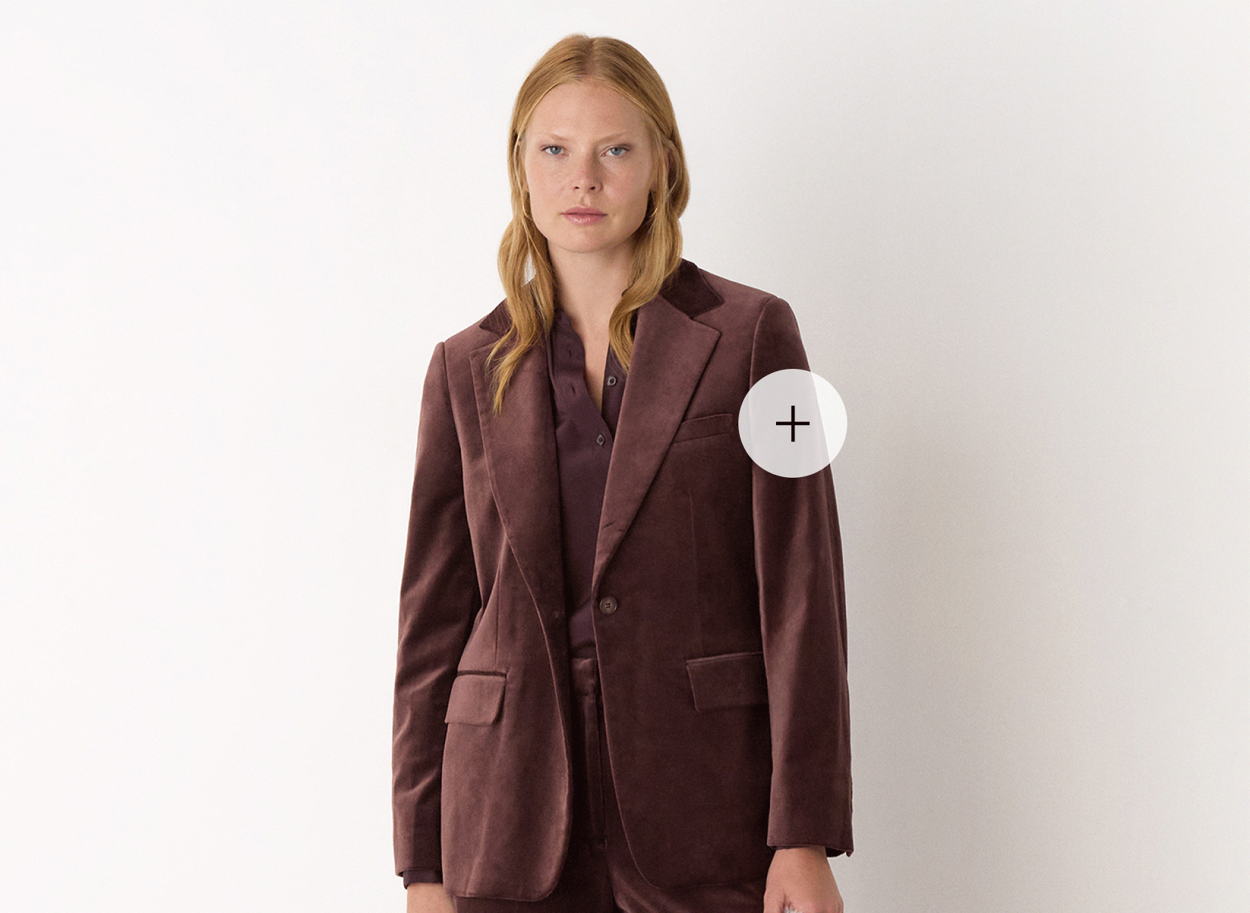 Brown Cotton Velvet Tailored Blazer