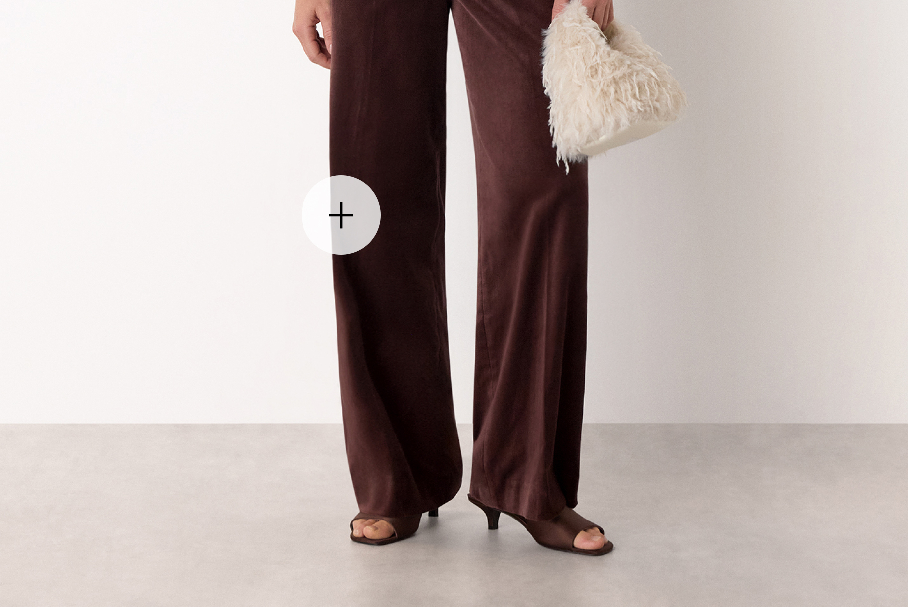 Brown Velvet Straight Leg Trouser
