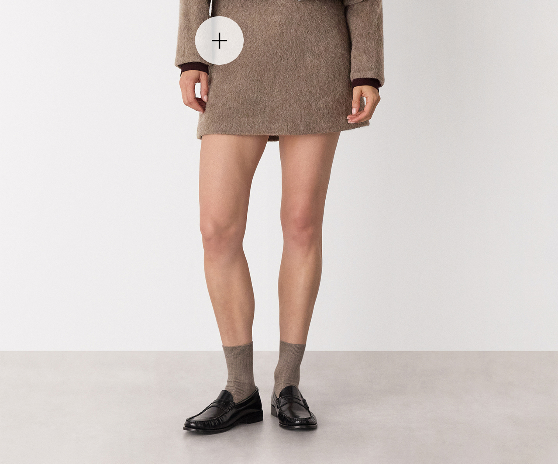 Taupe Wool Mini Skirt