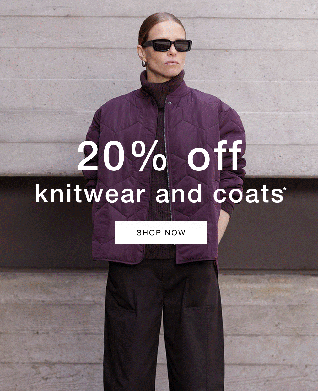 20% off knitwear & coats