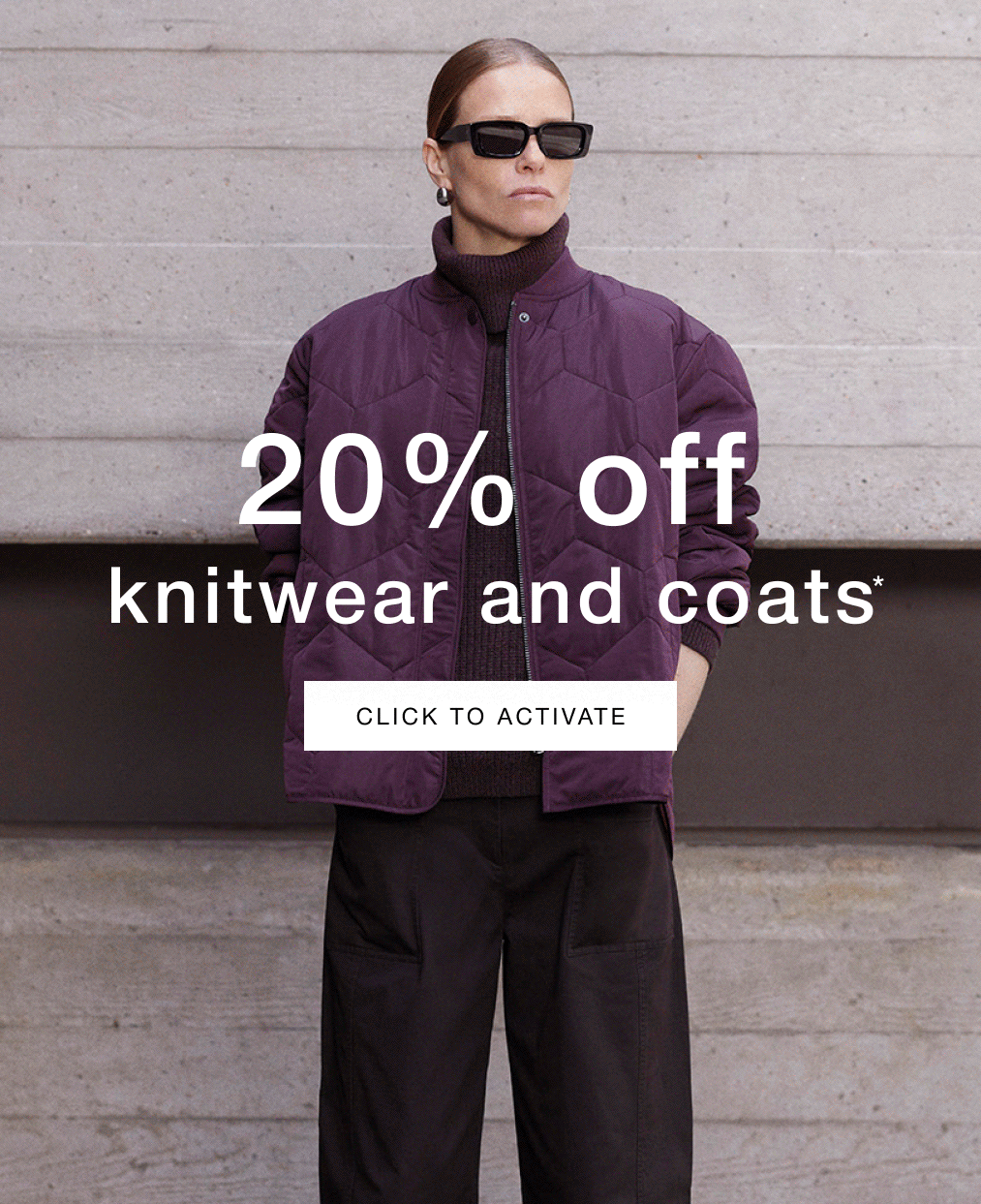 20% off knitwear & coats