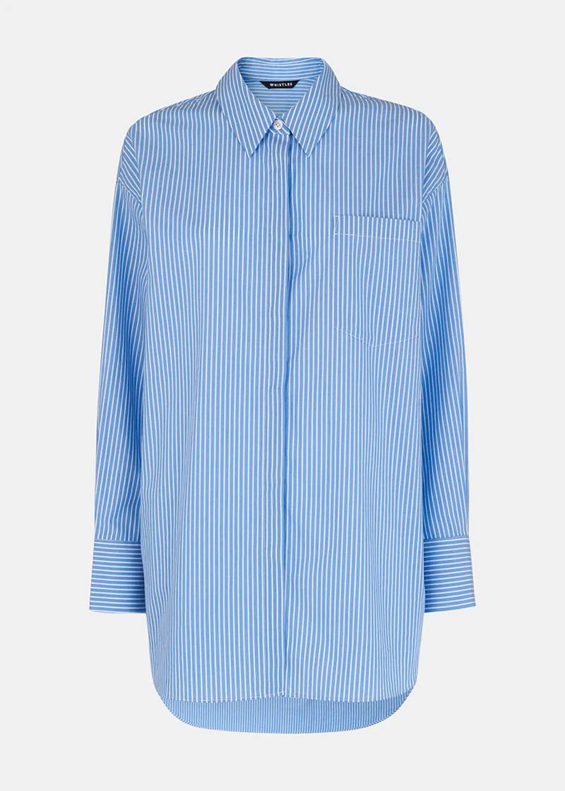 Blue Stripe Oversized Shirt
