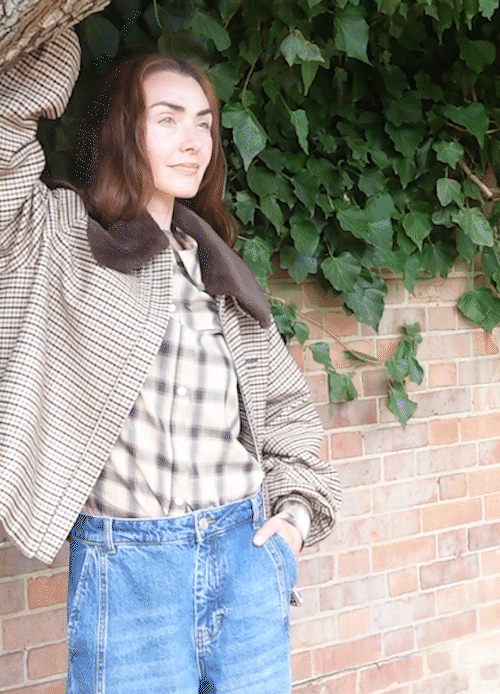 Brown Faux Fur Collar Check Bomber