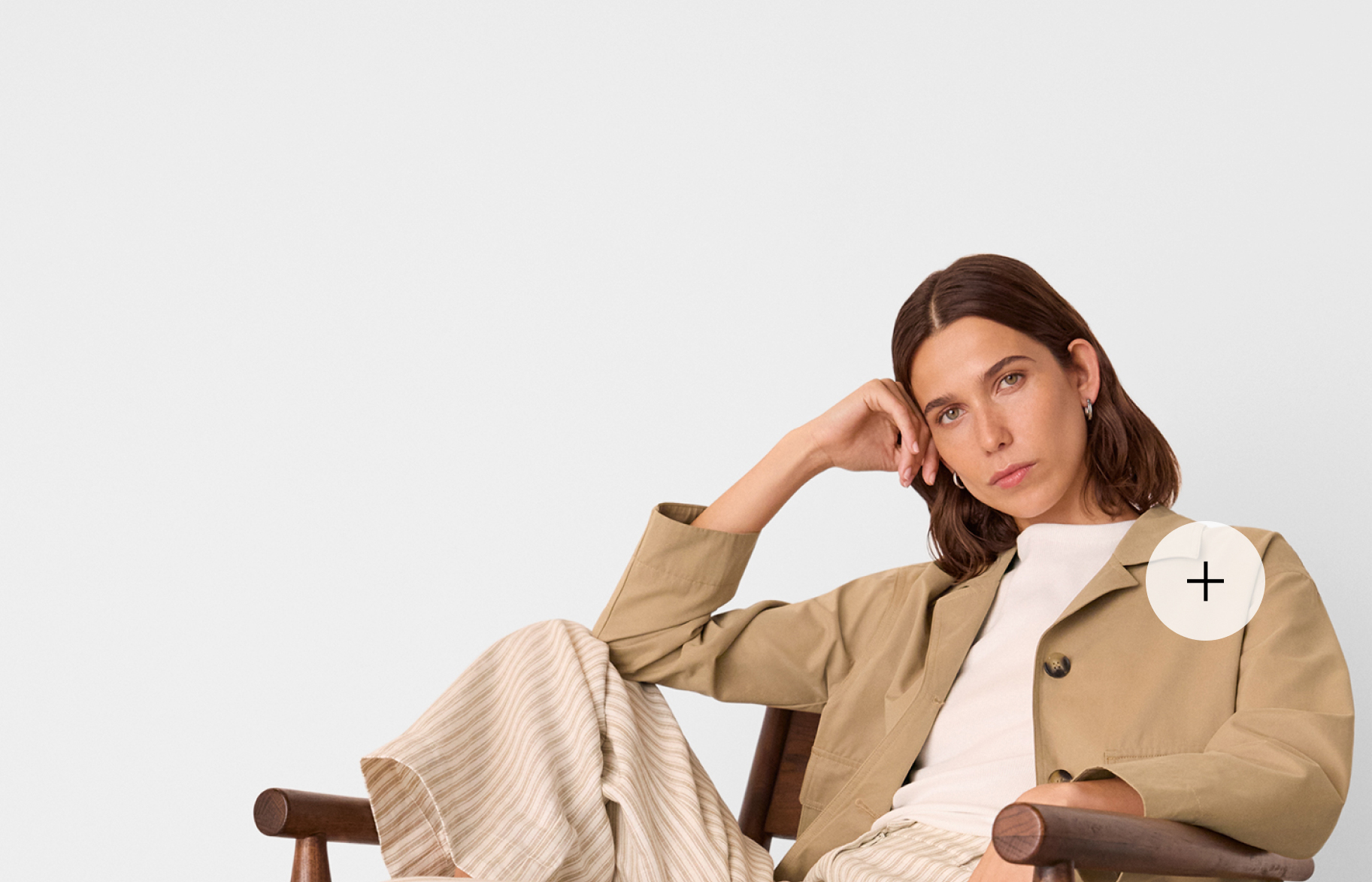 Neutral Short Cotton Trench Jacket