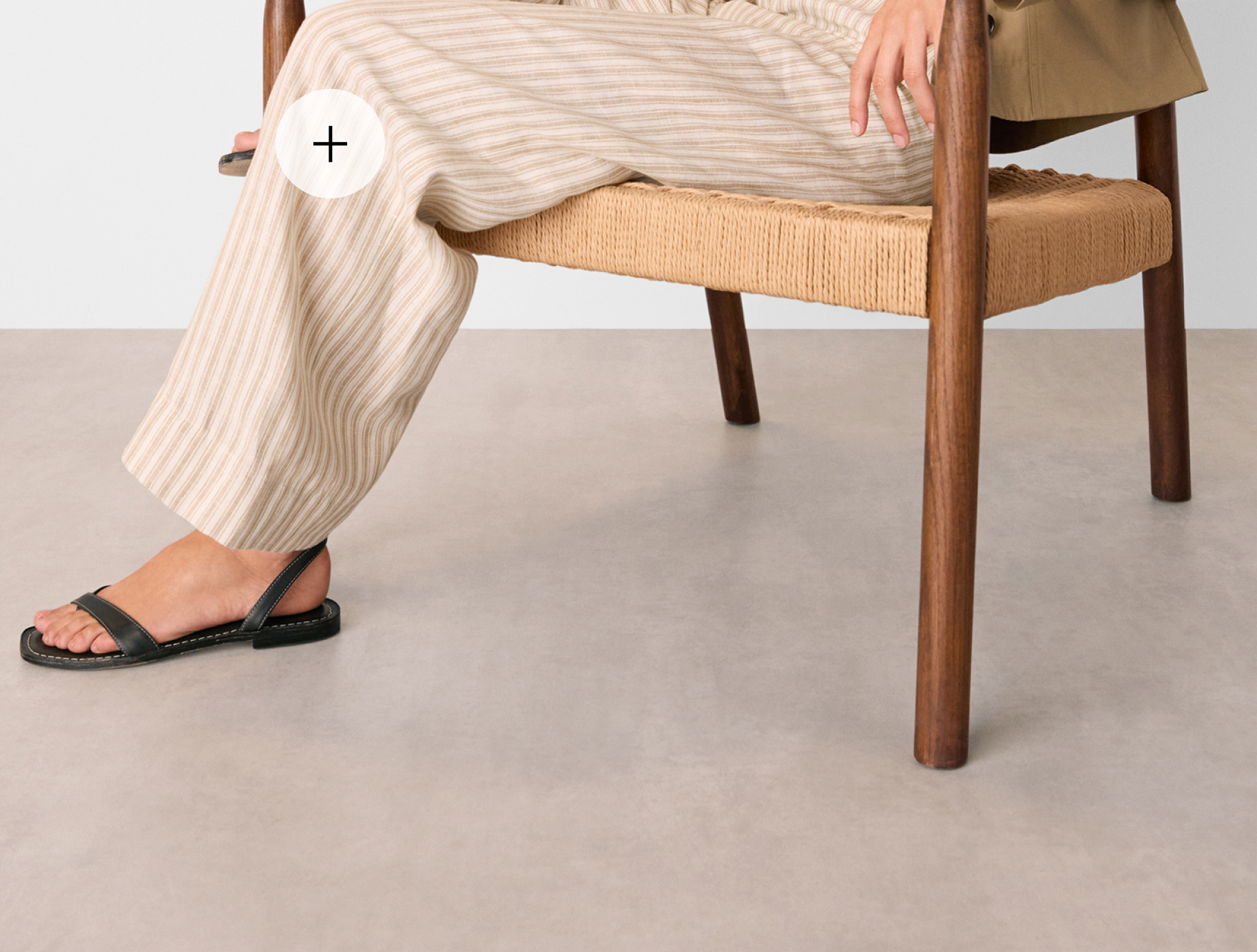Neutral Linen Stripe Trouser