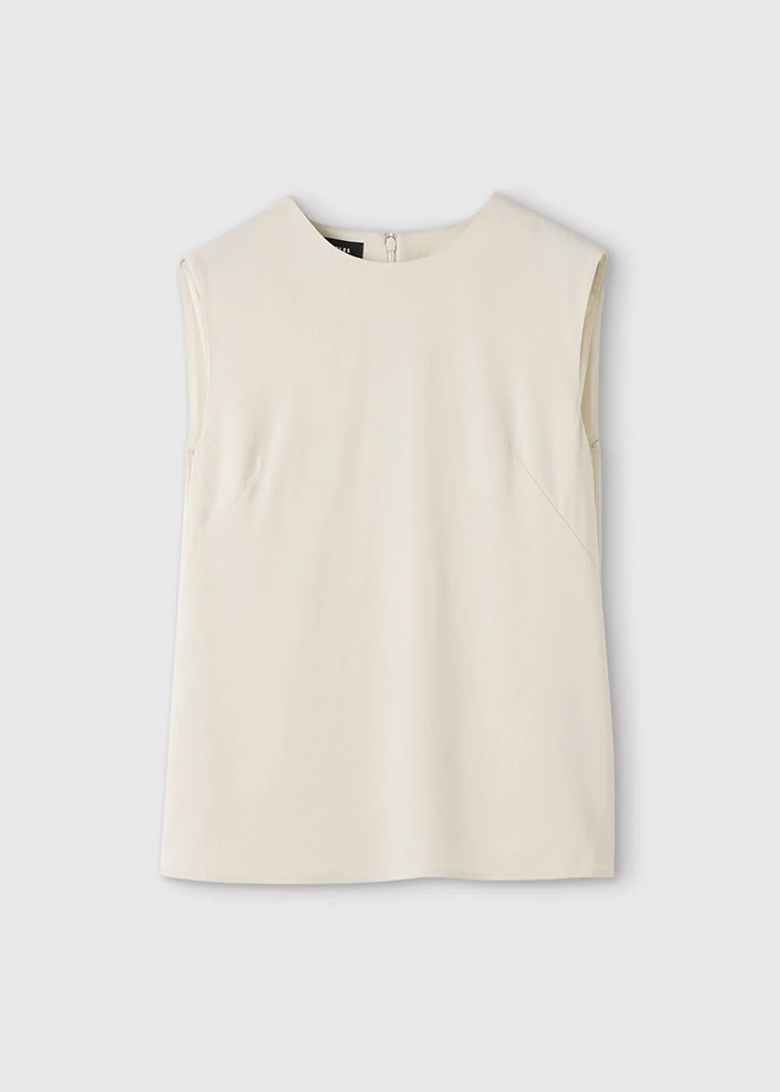 Ivory Fringe Back Sleeveless Top