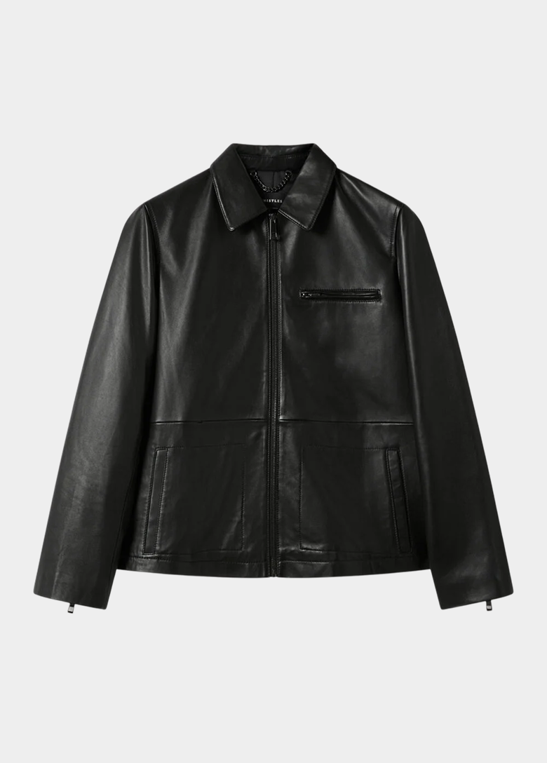 Black Kate Zip Leather Jacket