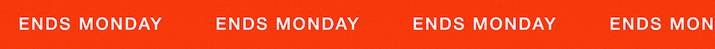 Sale - Up to 60% off  - Ends Monday