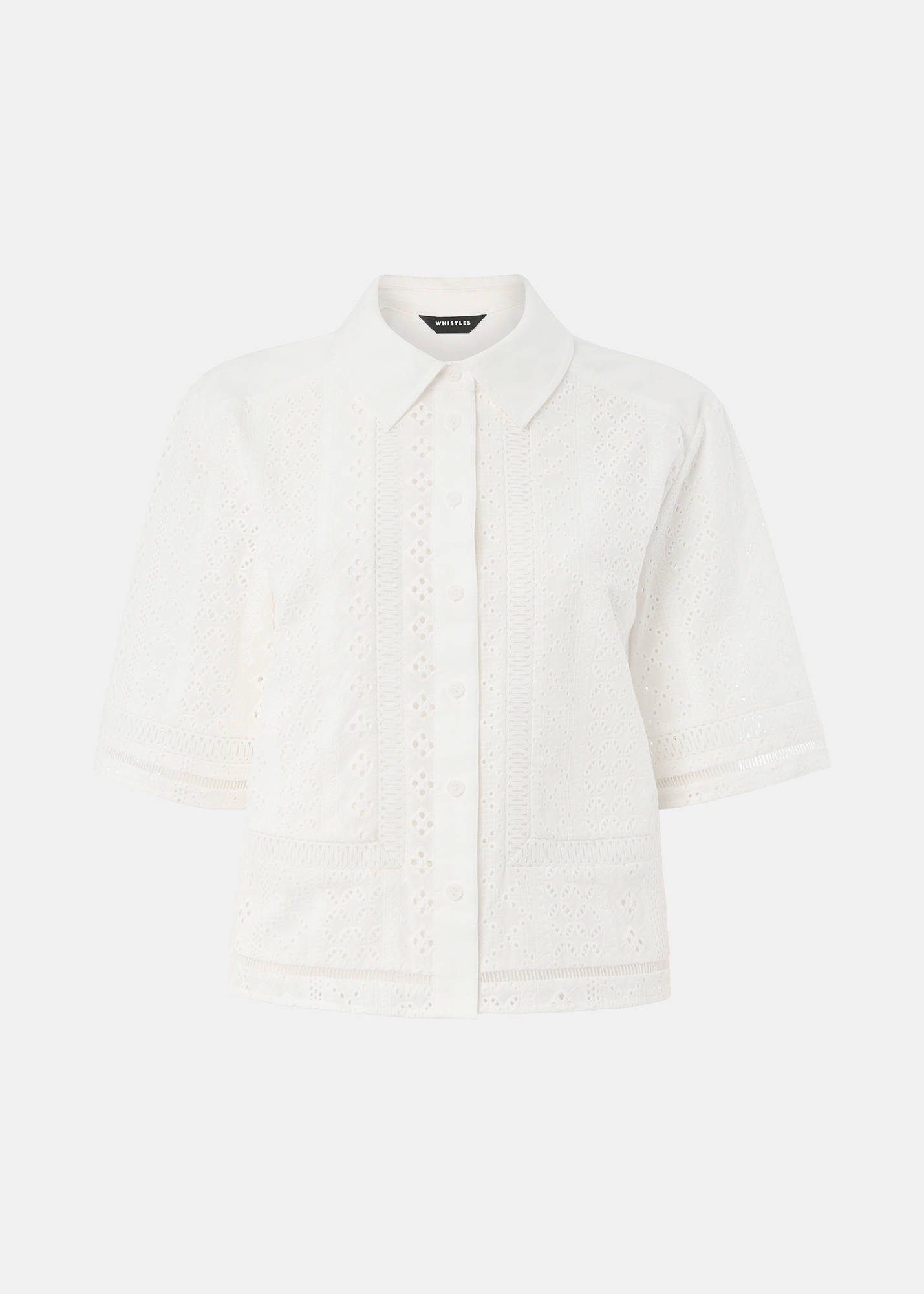 White Broderie Cotton Shirt