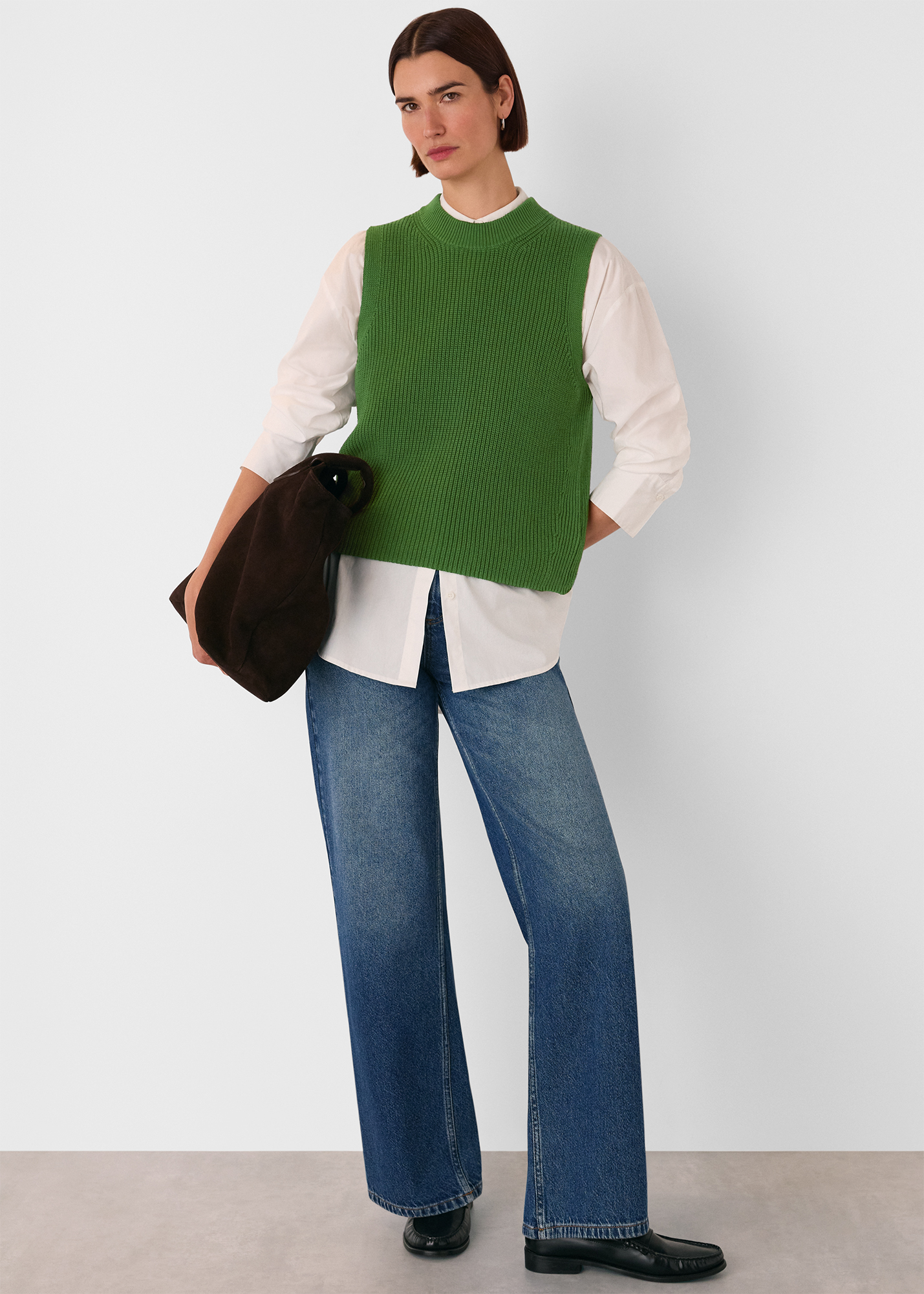 Green Cotton Back Detail Ribbed Tank