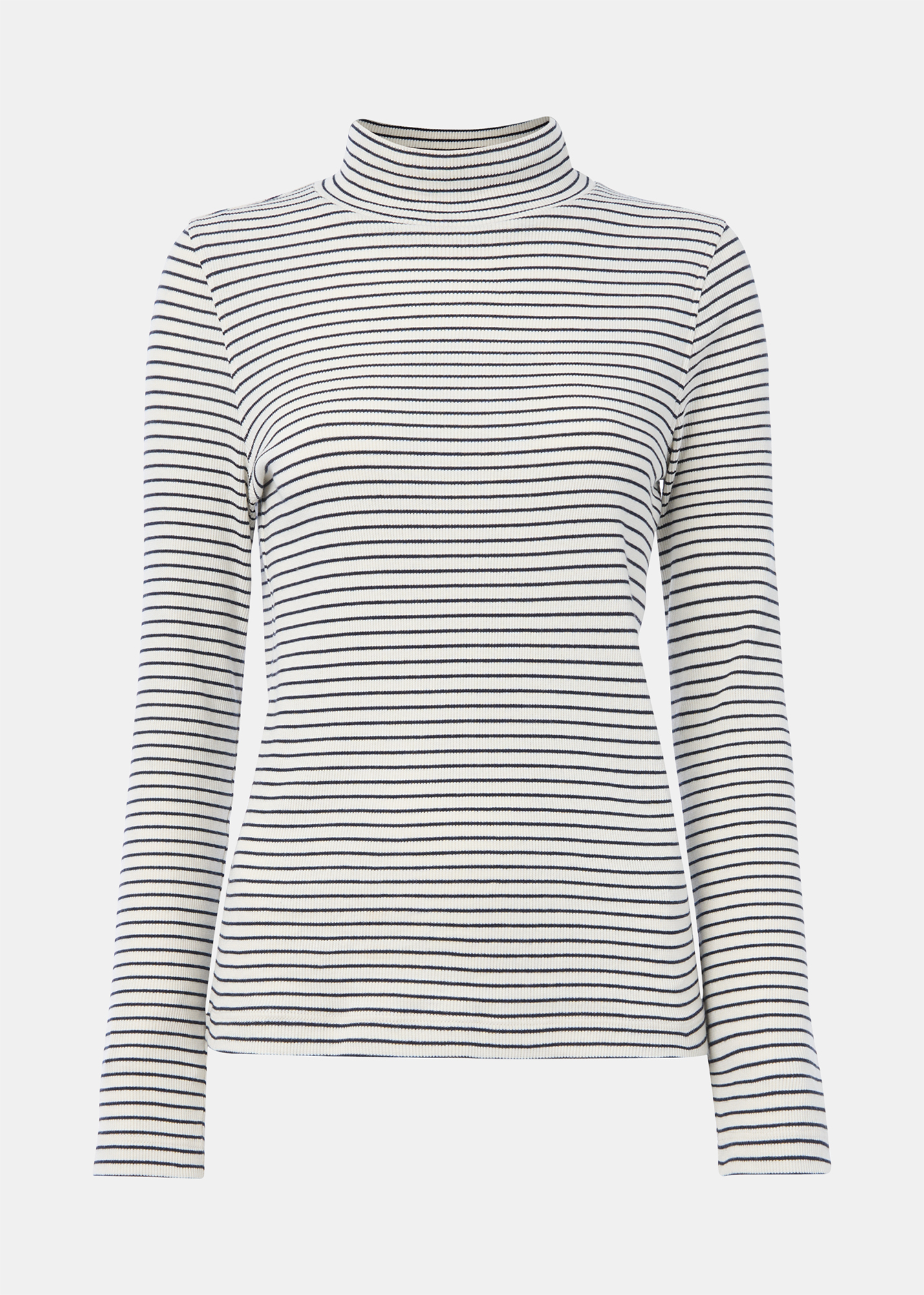 Ivory Stripe Rib Detail Polo